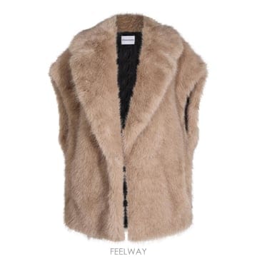 [S27]스탠드 스튜디오 66749947110300 여성 퍼자켓 퍼코트 BEIGE FAUX FUR KINLE
