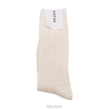 [S27]ANT45 CASHWOOL SHORTW01 남성 삭스 캐주얼 양말 로고 패션잡화 WHITE COTT