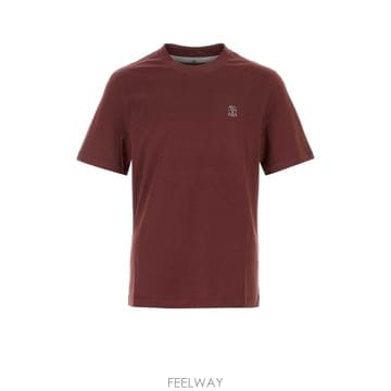 [X45]브루넬로 쿠치넬리 M0B138440 CGL17 남성 티셔츠 민소매 탑 Burgundy cotton 
