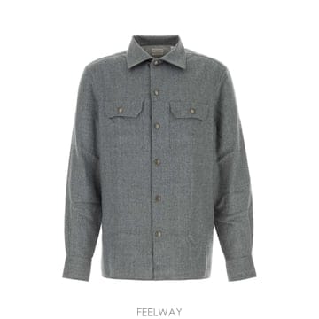 [X45]브루넬로 쿠치넬리 MY6660721 C002 남성 셔츠 남방 긴팔 반팔 Dark grey flann
