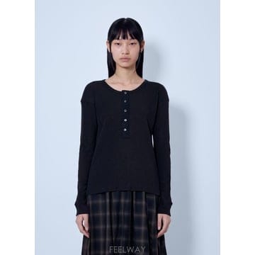 26 FW 아워레가시 여성 Gentle Henley Longsleeve our0265015blk