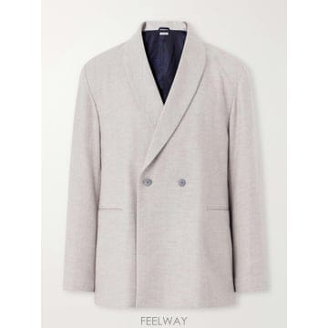 26 FW BLUE BLUE JAPAN 에크루 숄 칼라 울, 코튼, 야크 혼방 트윌 수트 재킷 TP58171