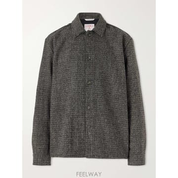 26 FW A KIND OF GUISE 그레이 컬러 체크 브러시드 울 트위드 오버셔츠 TP581718049