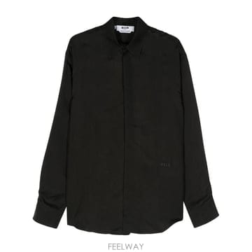엠에스지엠 포인티드 칼라 새틴 셔츠