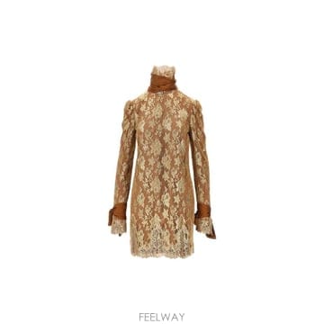 인더샵 SAINT LAURENT 생로랑 브라운 미니 드레스