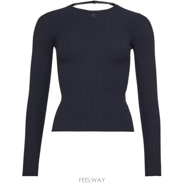 당일발송 쿠레주 Lingerie strap rib knit sweater