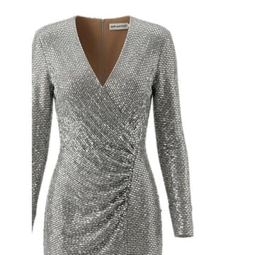 26FW 셀프 포트레이트 원피스 AW26 154S GR GREY SILVER