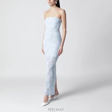 26 S/S 로테이트 라이트 블루 플로랄 메쉬 시스 드레스 11552 B0052332672
