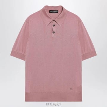 26 S/S 돌체 앤 가바나 핑크 실크 폴로 셔츠 GXZ02ZJBSO B0052332680
