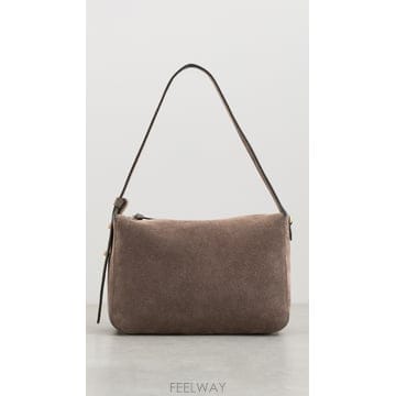 Clare V. Fleurine Chocolate Suede Shoulder bag 클래어비비에레더숄더백골드