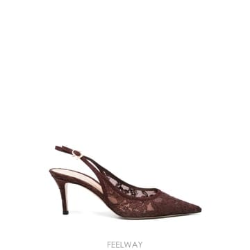 Gianvito Rossi ���Ⱥ��� �ν� Claudia Sling 70 lace panelling heeled pumps 1229653���Ⱥ��� �ν� Claudia Sling 70 lace panelling heeled p