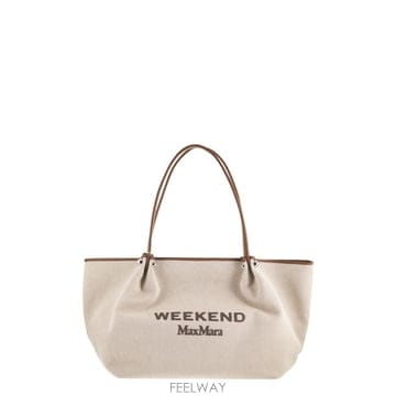 26FW 막스마라 WKAGETTO   캔버스 쇼퍼 백 with 레더 trims 2625516115600001