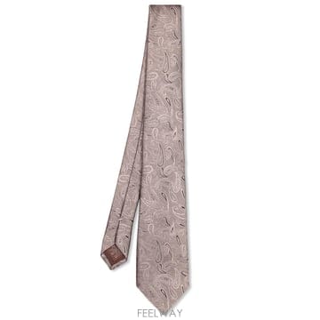 26FW 까날리 실크 타이  Width 8 cm  Refined 페이즐리 패턴  Elegant grey 컬러
