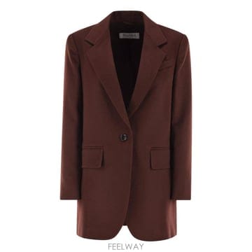 25FW 막스마라 Ariccia Bordeaux 싱글 브레스티드 자켓 with Notched Revers i
