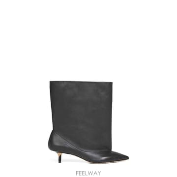 25FW 자크뮈스 Les Bottes Tourni 블랙 앵클 부츠 With 포인티드 Toe 앤 로우 스틸레토