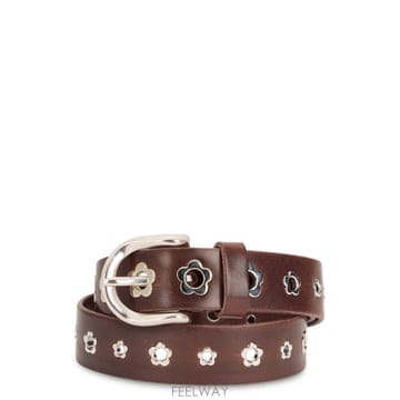 26FW 아워레가시 레더 벨트 with studs A4268FGMGRANDMAHOGANYGLOSSYBULLH