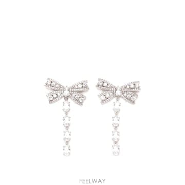 26FW 셀프 포트레이트 Silver Tone 황동 보우 귀걸이 PF26602E TP581726965