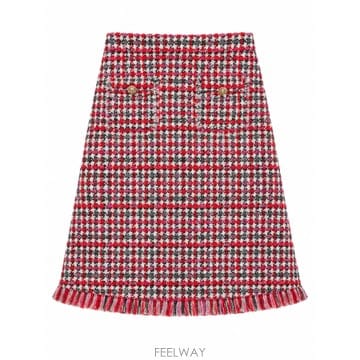 26FW 셀프 포트레이트 여성 스커트 AW26146MSKRRED TP581727835