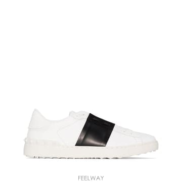 26FW 발렌티노 발렌티노 가라바니   오픈 레더 로우 탑 스니커즈 YS0830BLUA01 TP5703656