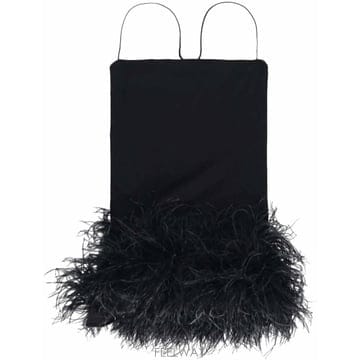 23FW 디아티코 FUJIKO COMPACT TECHNO 저지 WITH OSTRICH BOA FEATHERS