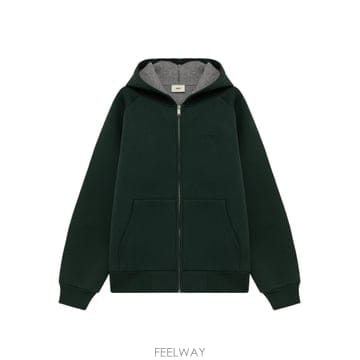 25FW 오트리 그린 후드티 with Dropped Shoulders in Neoprene Man JAPXO