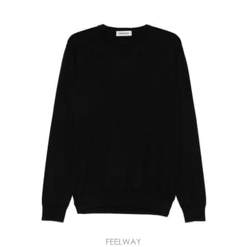 26FW 프리미아타 블랙 울 크루 넥 스웨터 PMG48BLACK TP581724130