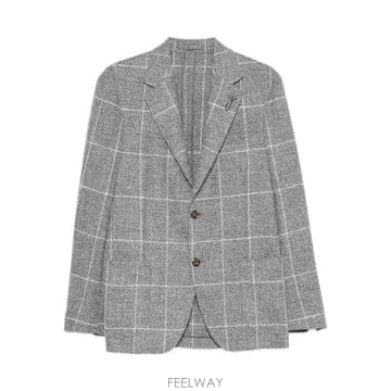 26FW 라르디니 Grey 체크 울 블렌드 자켓 For 맨 CN6202EACIF67511900PA TP581