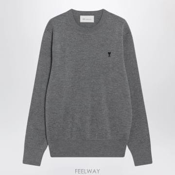 26FW AMI Grey Ami de Coeur 스웨터 HKS826001A336 TP581722040