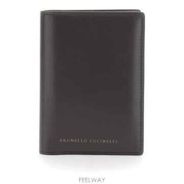26FW 브루넬로 쿠치넬리 브라운 왈렛 with 로고 레터링 on the 프론트 in 레더 for 여성 MW