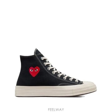 25FW 꼼데가르송 CHUCK TAYLOR 70 스몰 RED 하트 하이 탑 스니커즈 AZK12911 TP58