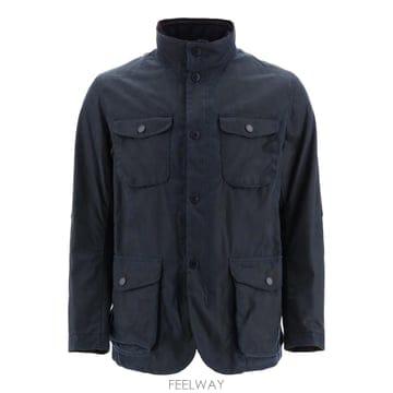 26FW 바버 자켓 Ogston in 코튼 cerato antivento con collo alto e ta