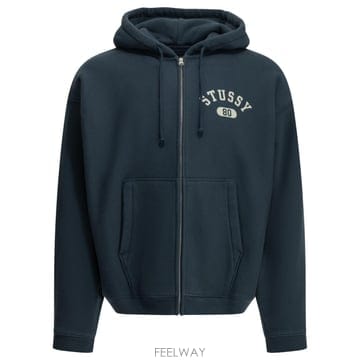 [V90]스투시 1185890806 NAVY 남성 스웨트셔츠 후드 맨투맨 Varsity Zip Up Swea