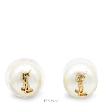 [B47]생로랑 691563Y15269018 여성 귀걸이 이어링 악세사리 PEARL METAL EARRING