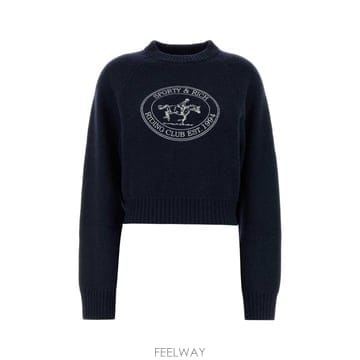 [X45]스포티앤리치 WS11785000BL106 3902 여성 스웨터 니트 가디건 Navy blue woo