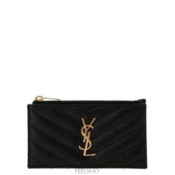 인더샵 SAINT LAURENT 마틀라세 퀼팅 레더 지퍼 카드 지갑