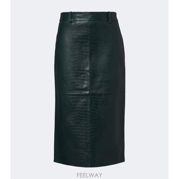 26 FW The Frankie Shop Taney 크록 이펙트 레더 펜슬 스커트 TP581850489