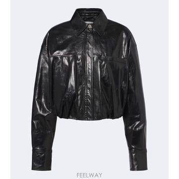 26 FW 스포트막스 크롭 레더 재킷 TP581849221