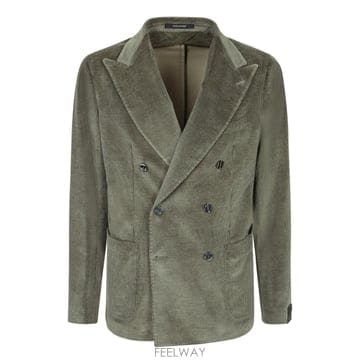 26FW 딸리아또레 더블 브레스티드 벨벳 자켓  와이드 lapels  패치 포켓  1SMC20K020002V