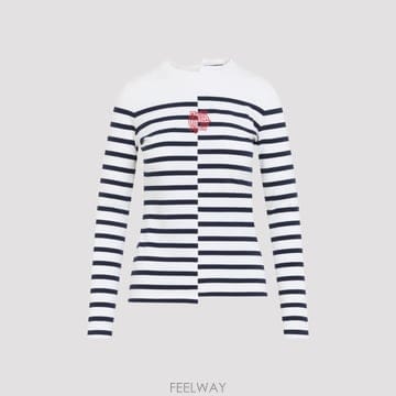 26FW 장폴고띠에 스트레치 코튼 ASYMETRIC 롱 슬리브 탑 2604WTO459J0640159 TP58