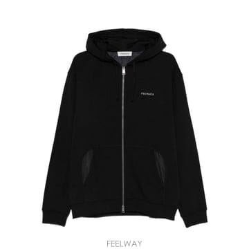 26FW 프리미아타 블랙 후드 집 업 스웨트 셔츠 With 포켓 PA1080BLACK TP581724136