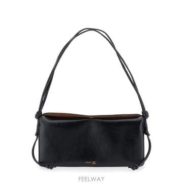 26FW Celine 숄더 백 with Triomphe plaque in 블랙 레더 워먼 L105V5D453