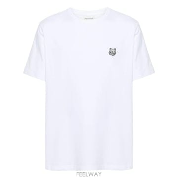25SS 메종 키츠네 폭스 패치 T 셔츠 MM00108KJ0118P100 TP581720312