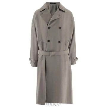 26FW 조르지오아르마니 트렌치 더블브레스티드 OVER IN RASETTO EFFETTO 가죽 GM00452