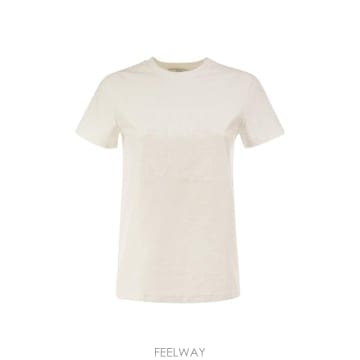 26FW 막스마라 MXMPANFILO   스트레치 코튼 T 셔츠 with tonal 막스마라 로고 26219