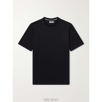 26 FW CANALI 블랙 코튼 저지 티셔츠 TP581710248