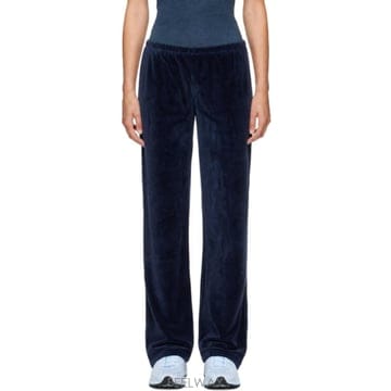 26 FW 스포티앤리치 네이비 시그니처 로고 크리스탈 트랙 팬츠 262446F086000
