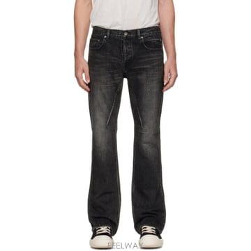 26 FW 릭오웬스 블랙 타워 라이더 데님 진 262126M186006