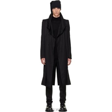 26 FW Julius 블랙 커버 넥 코트 262420M176002