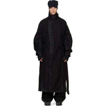 26 FW Julius 블랙 데카드 오버 코트 262420M176000