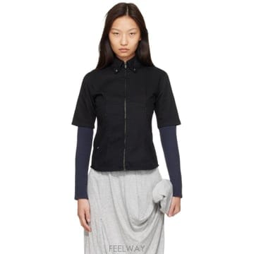 26 FW Ans Dotsloevner 블랙   네이비 데님 셔츠 262417F109000